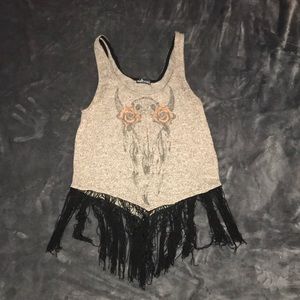 tanktop with tassle bottom
